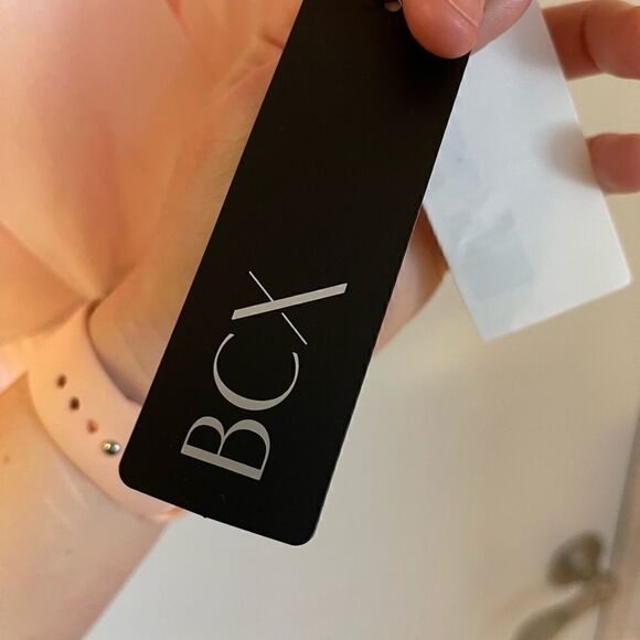 BCX NWT  Lattice-Sleeve Top blush pink size medium - Picture 6 of 8